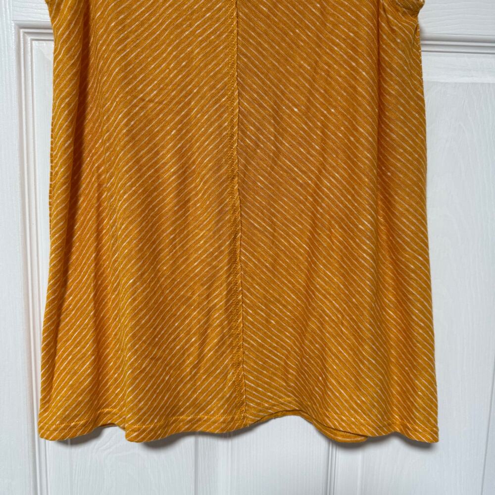 Sundance New Women's 100% Linen Yellow Striped Mary Kate Tank Top Size Small - Picture 3 of 12
